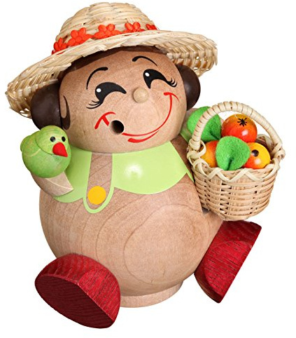 Seiffener Volkskunst eG Kugelräucherfigur Gärtnerin Höhe 12 cm
