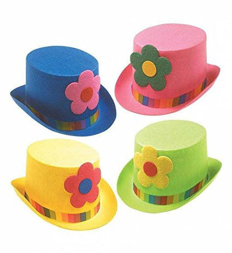 W WIDMANN MILANO Party Fashion, Clownhut, leuchtende Farben, dekorative Blumen, optimaler Komfort, vielseitig für alle Anlässe, hochwertige Verarbeitung