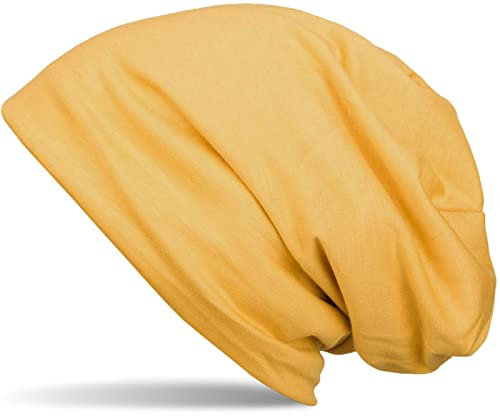 styleBREAKER Unisex Beanie Mütze Einfarbige mit Thermo-Fleece Futter, warme Winter Mütze gefüttert 04024008, Farbe:Senf