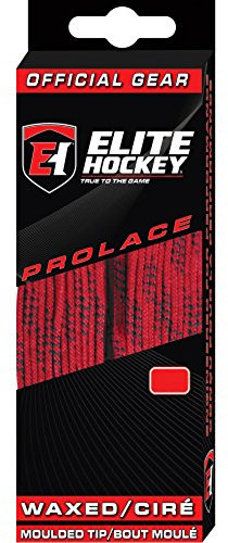 Elite Hockey Prolace Gewachste Hockey-Schnürsenkel, Rot, 244 cm, 812492020547