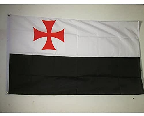 AZ FLAG - Bandera Orden del Temple Cruzadas - 90x60 cm - Bandera De Los Templarios 100% Poliéster con Ojales de Metal Integrados - 50g - Colores Vivos Y Resistente A La Decoloración