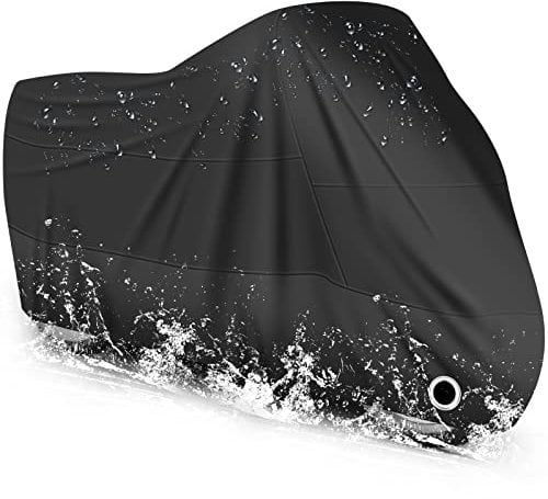 LIHAO Housse de Protection pour Moto imperméable, résistant au Froid et intempéries 190T Noir Protège de la poussière