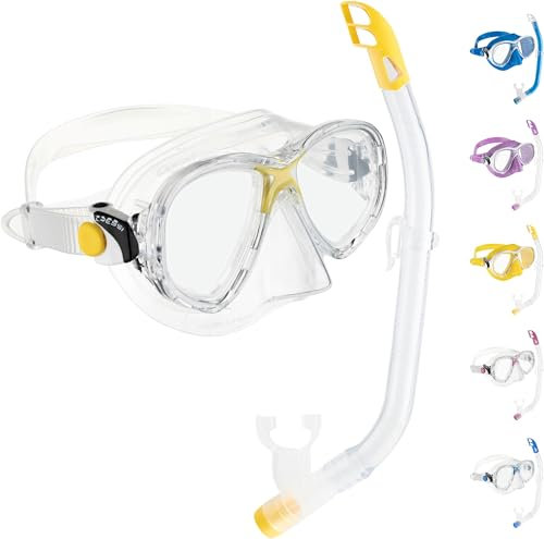 Cressi Sub S.p.A. Marea Vip Jr Set de masque + tuba plongée enfant Transparent/Jaune