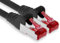 1aTTack.de - 1x cavo patch CAT6 da 50 m S/FTP schermatura PIMF CAT.6 cavo di rete RJ45 cavo Ethernet DSL router LAN switch modem pannello patch - nero - 1 pezzo