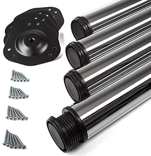 4er Set SO-TECH® Tischbeine Model G Ø 60 mm Chrom poliert Höhe 710 mm
