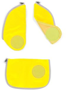 ergobag cubo Sicherheitsset Gelb | Speziell für frühere ergobag cubo und cubo light Modelle: 3-teiliges Sichtbarkeits-Set, passend für Käufe vor Oktober 2019