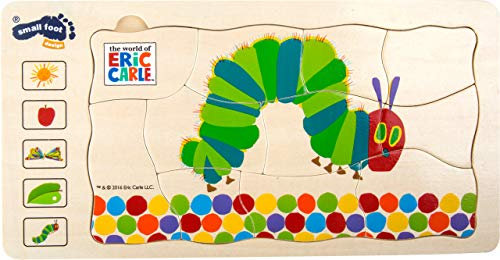 small foot Schichtenpuzzle Raupe Nimmersatt aus Holz, 5 Schichten mit unterschiedlichen Motiven, ab 4 Jahren, 10431