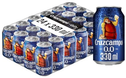 Cruzcampo 00 Cerveza - Pack de 24 latas x 330 ml - Total 7.92 L