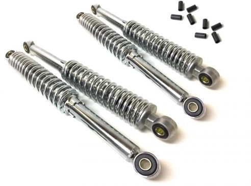 Unbekannt 300 + 320mm Stoßdämpfer Chrom Tieferlegung Set für Simson Duo Schwalbe Star KR51 SR4