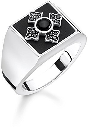 THOMAS SABO Unisex Ring Royalty Kreuz 925Er Sterlingsilber, Geschwärzt TR2209-641-11