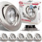 max K O M F O R T - 6x LED Einbaustrahler Ultraflach 5 Watt Edelstahl-Optik schwenkbar 230V Rund warmweiß Deckenstrahler Spot Deckenspot Lumira