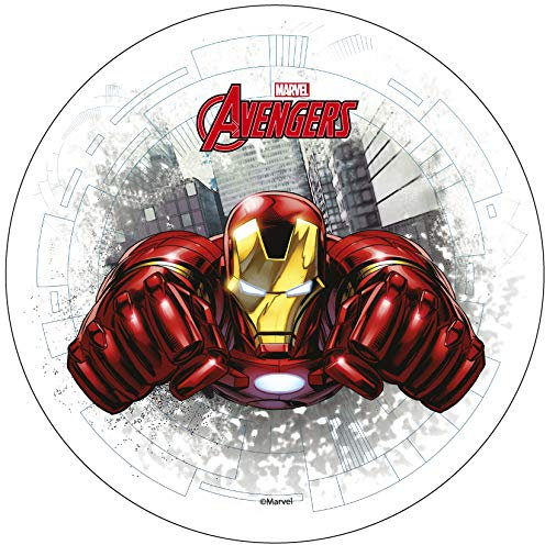 Modecor Décorations comestibles pour gâteaux Iron Man de 20 cm Produit sous licence. Modecor.
