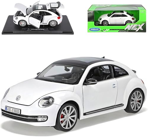 Welly Volkwagen Beetle New Coupe Ab 2011 Weiss 1/18 Modell Auto