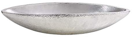 Dehner Jardiniere Rosella, handgefertigt, 17 x 50 x 11 cm, Keramik, silber