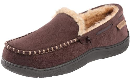 Zigzagger Herren Microsuede Mokassin Hausschuhe Rückstellschaum Pantoffeln