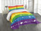ABAKUHAUS Regenbogen Tagesdecke Set, Homosexuell Pride Flag Dots, Set mit Kissenbezügen Waschbar, für Doppelbetten 220 x 220 cm, Grün Gelb