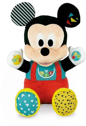 Clementoni Disney Baby Mickey Joue et Apprendre, Peluche Parlante, Multicolore, Standard, 17303