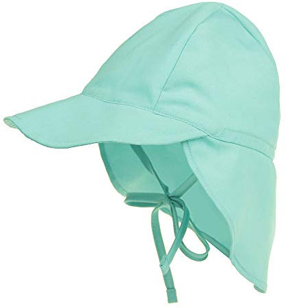 LACOFIA Sombrero de Playa de protección Solar para bebé Gorro de Verano de Solapa Ajustable Super Suave para niños Azul Cielo 6-18 Meses