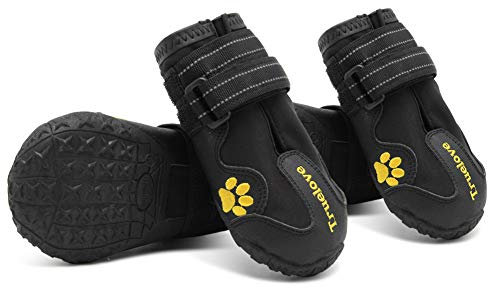 MOKCCI Truelove Pfotenschutz Hundestiefel,Wasserdicht Hundeschuhe mit Reflektierenden Riemen für Kleine, Mittelgroße und Große Hunde