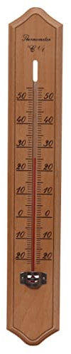 Spear & Jackson Thermomètre Bois Grand Modèle 40 cm, Marron