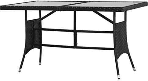 vidaXL Gartentisch, 140 x 80 x 74 cm, Polyrattan, Schwarz