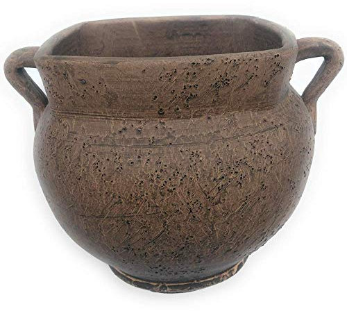 Maceta de barro rustica dos asas 4 PICOS P exterior e interior 15 cm x 20 cm