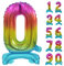 GoDan Beauty&Charm Riesige Luftballons Zahlen 0-9 zum Aufstellen auf dem Tisch 74 cm Folienballon Geburtstagsluftballons Zimmer und Raumdekoration beim Geburtstag Jubiläum (Zahl 0 Regenbogen)