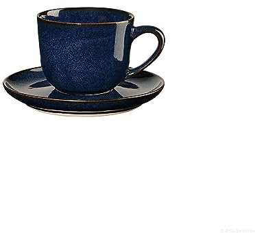 ASA Saisons Espressotasse mit Untertasse aus Steinzeug in der Farbe Midnight-Blue 0,09L, Maße: 8,5cm x 6,7cm x 5,5cm, 27110119