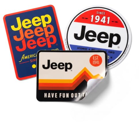 Jeep-Logo-Aufkleber – American Legend Since 1941, Have Fun Out There, Garantiert Since 1941 – Lizenziert und authentisch.