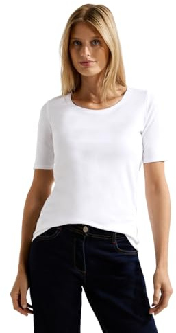 Damen Basic T-Shirt mit Rundhals in Unifarbe