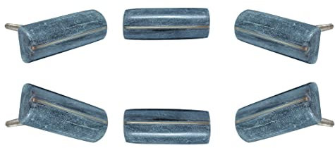 Perilla Home Set of 6 Marble Door Knobs - Decorative Door Knobs Glass Handle with Screw | Elegant Addition for Cupboard Drawer Dresser Bedroom Kitchen Cabinet Wardrobe (2.25 x 0.75 x 1) Grey Elipse