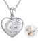 TANGPOET Collier médaillon lune pour images chat personnalisé médaillon cœur pendentif photo souvenir bijoux pour femmes et filles, Argent sterling