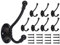 Mokife Ganchos Percheros Pared Vintage, 8 Piezas Grandes Ganchos Percheros Rústicos de Doble Punta con Tornillos para Baño Dormitorio Cocina Garaje Inodoro Oficina Tienda, Negro
