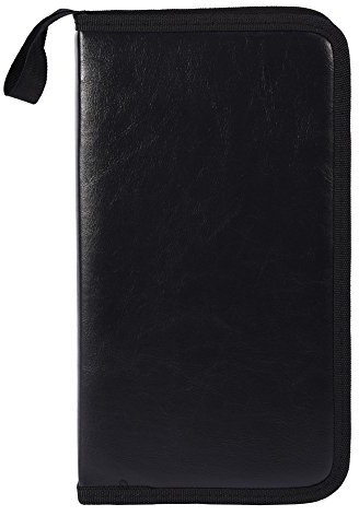 CD Tasche, Tragbarer DVD-Mappenhalter aus PU-Leder, 80 Kapazität Tasche Hartplastik CD Taschen Aufbewahrung Schutzhülle, Organisieren für VCD, DVD-Binder, Album-Booklet(Schwarz)