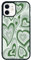 Sage Green Love Heart Aesthetic Phone Case for iPhone 12 and iPhone 12 Pro Case for Women Girls - Aesthetic Green Heart Phone Case for Girl Women - 6.1 Inch (iPhone 12/12 Pro Case, Sage Green Heart)