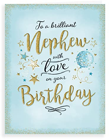 Piccadilly Greetings Moderne Geburtstagskarte Neffe, 20,3 x 15,2 cm