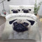 VASENA Bettwäsche Mops Bettwäsche 135x200 Kinder Hund Tier Bettbezug Set Weich Microfaser Kinderbettwäsche 3 Teilig Mit ReißVerschluss Mit 2 Kissenbezug 80x80 cm