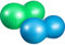 Meooeck Erdnussball für Kinder, 39 x 20 und 31 x 15 cm, Erdnuss-Übungsball, Yoga, Balance, Stabilität, Sitzball, flexibler Sitz für Therapie, Arbeit, Geburtshunde-Training, Grün und Blau, mit Pumpe, 2