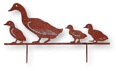 Crispe home & garden Gartenstecker Edelrost - Enten Familie - Höhe 32 cm