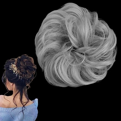 prinfantasy Haarteile Zum Anstecken Künstliche Haare Hair Extensions Haarteil Haargummi Hochsteckfrisuren Voluminös Gelockt Unordentlich Dutt Dunkelblond FQ043