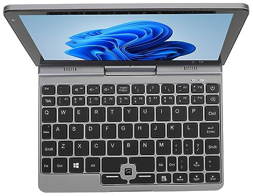 BROLEO Mini Laptop, Computer Portatile con Tastiera QWERTY da 8 Pollici per Ufficio (Spina Europea 12G+128)