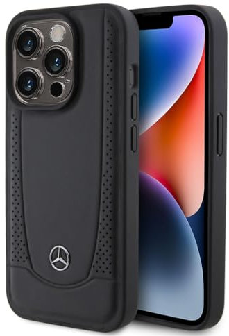 Mercedes MEHCP15LARMBK Hülle für iPhone 15 Pro 6.1 Schwarz hardcase Leather Urban