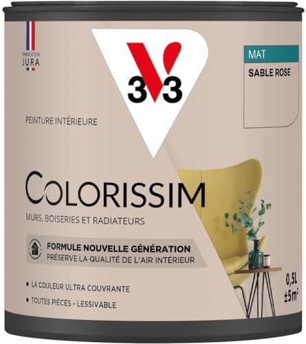 V33 Peinture multi-supports Colorissim® Sable rose Mat 0,5L