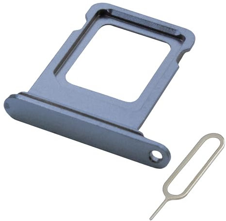 MMOBIEL Bandeja Tarjeta SIM Compatible con iPhone 13 Pro/13 Pro MAX - Recambio Soporte Tarjeta SIM Ranura - Incluye Herramienta de Extracción SIM y Anillo de Goma Impermeable - Azul
