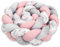 Totsy Baby Kuschelkissen Kinder Kissen Deko 300 cm - flauschig Dekokissen Kinderzimmer Kinderkissen Zierkissen geflochten Baumwolle Minky Wilde Rose Grau