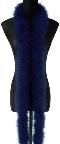 2m 8cm Federboa Truthahnfedern Boa,Flauschige Plüsch-Feder Boa Federstola Federschal Federgirlande für Weihnachtsbaum Hochzeit Basteln Burlesque Karneval Party 20er Jahre Kostüm Deko,ca. 20g Navy blau