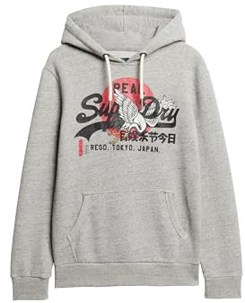 Superdry Herren Hoodie Sweatshirt, Athletic Grey Marl, Small