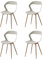 GrandCA HOME Pack de 4 Sillas de Comedor o Silla de Oficina con Patas de Metal, Sillas de Cocina para Sala de Estar, Comedor, Sala de Reuniones,Beige+Roble