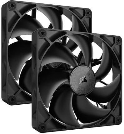 CORSAIR iCUE Link RX140 Ventiladores PWM de 140 mm con iCUE Link System Hub - Rodamiento de Cúpula Magnética - Paquete Doble - Negro