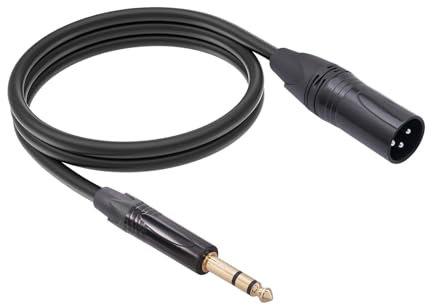 F Fityle 6,35 auf XLR-, 1/4 Zoll Audio-Adapter, Stecker auf Stecker, Mikrofon, Stereo-Audio, DSLR-Kameras, Konverter, Audioleitung, 5m